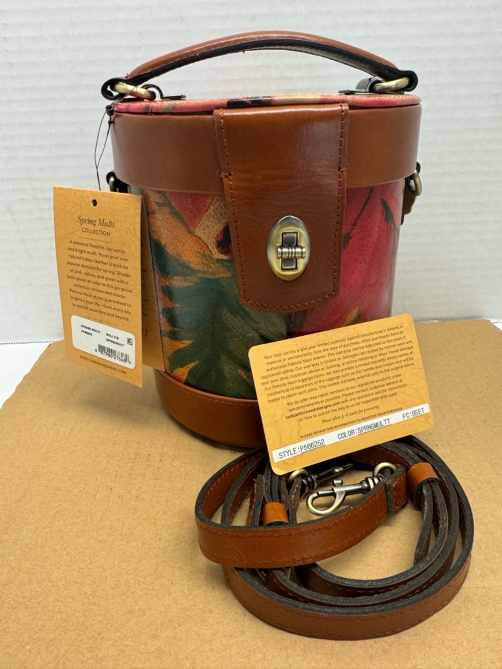 Patricia Nash Noli Leather Cylinder Crossbody Bag